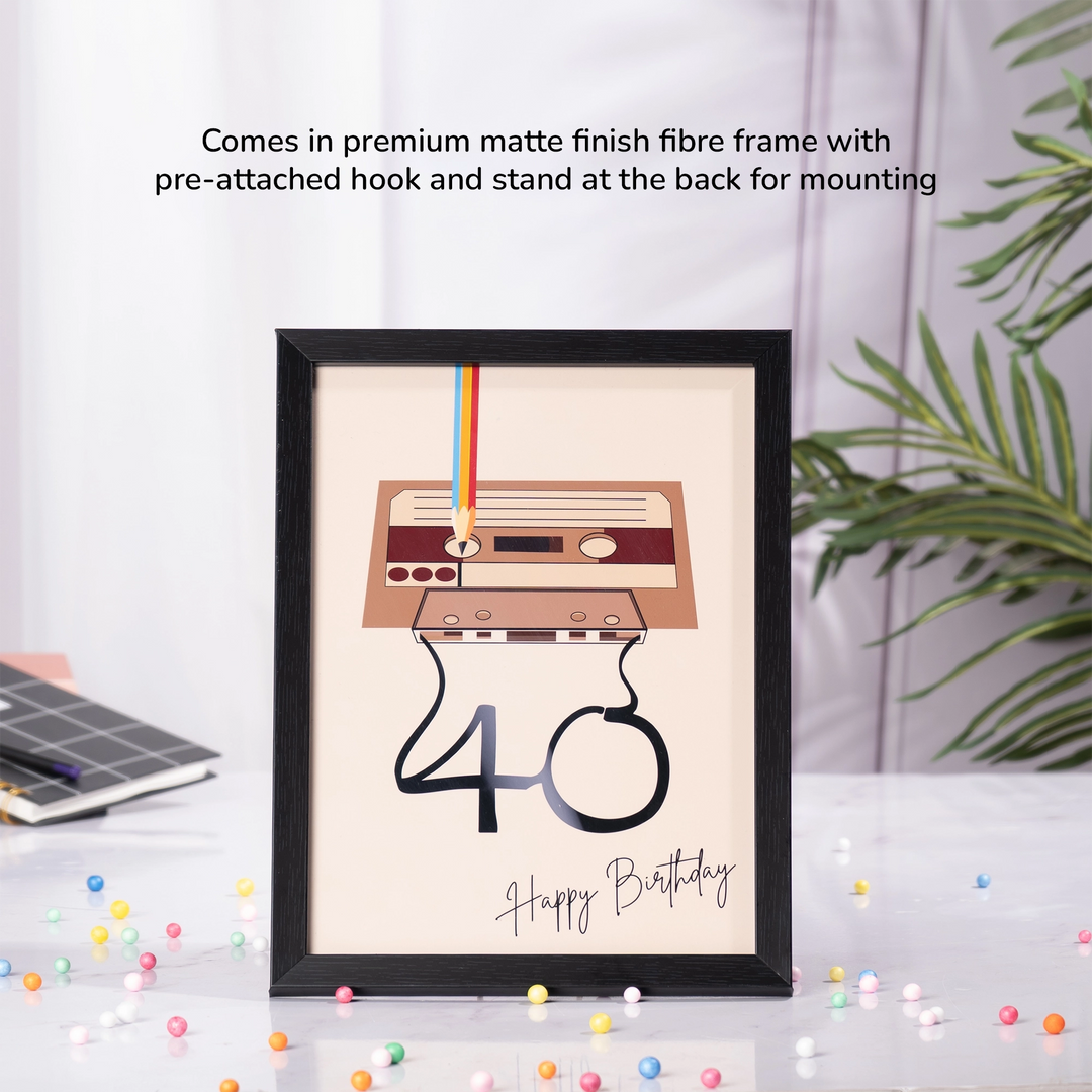 custom cassette tape birthday frame personalized milestone age gift zappy box