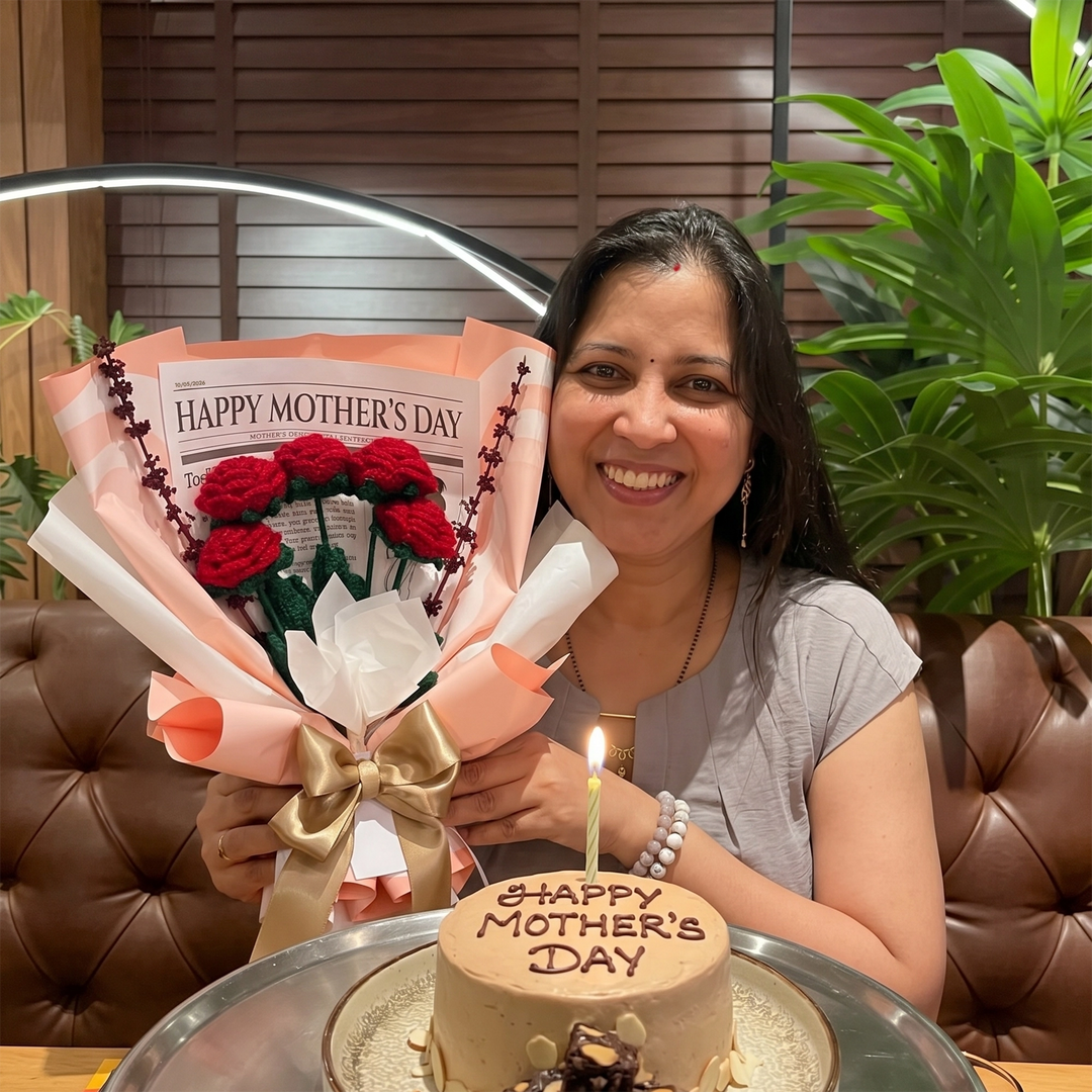 Happy Mother's Day Crochet Rose Bouquet