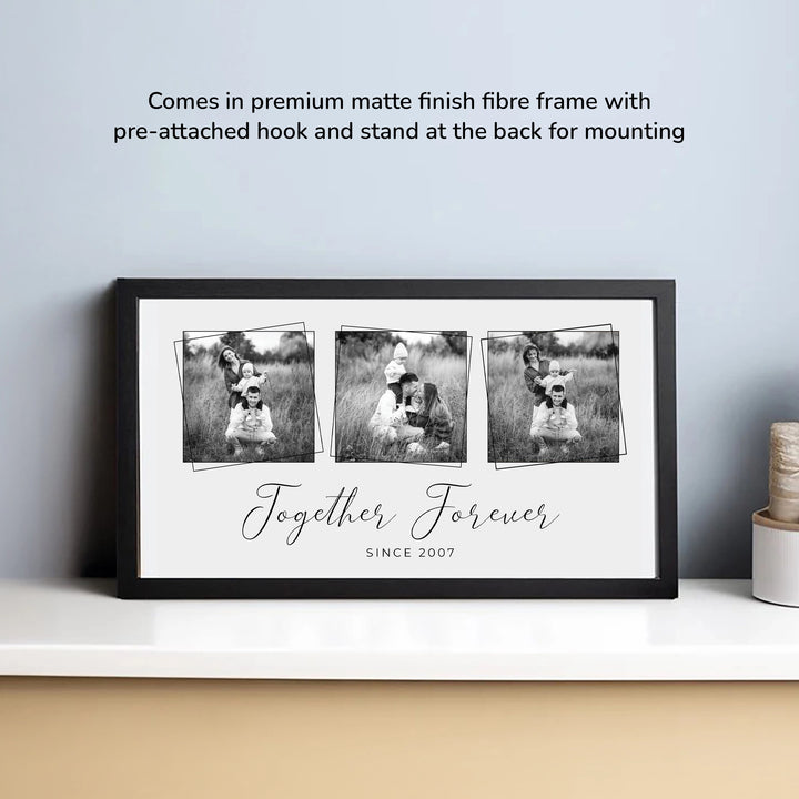 Custom black and white Personalized frame with message 12x7 couple friends gift zappy box