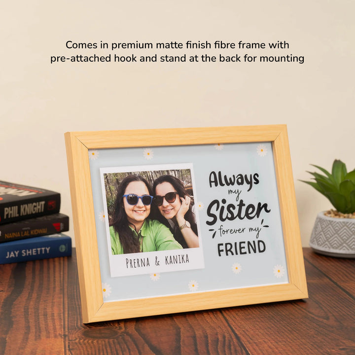 Sister Quote- Personalized Frame | A5 Light Brown Horizontal