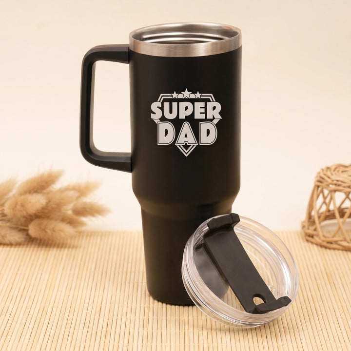 Super Dad Stainless Steel Tumbler With Straw