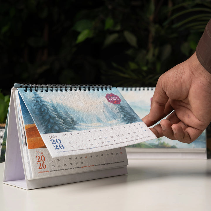 Traditional Seed Paper Wiro Calendar