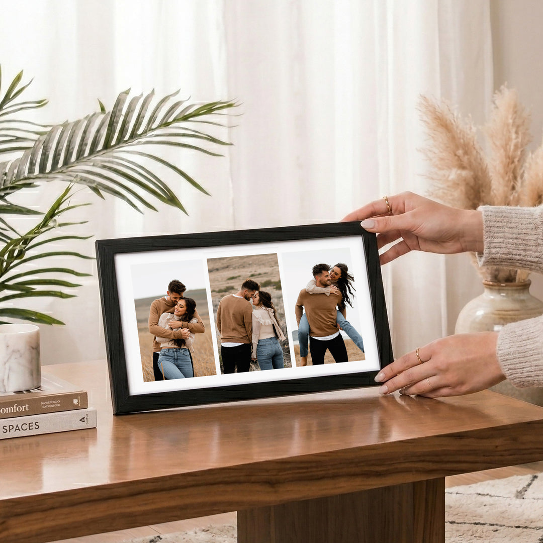 Triple Story - Personalized Collage Frame | 12" x 7" Black