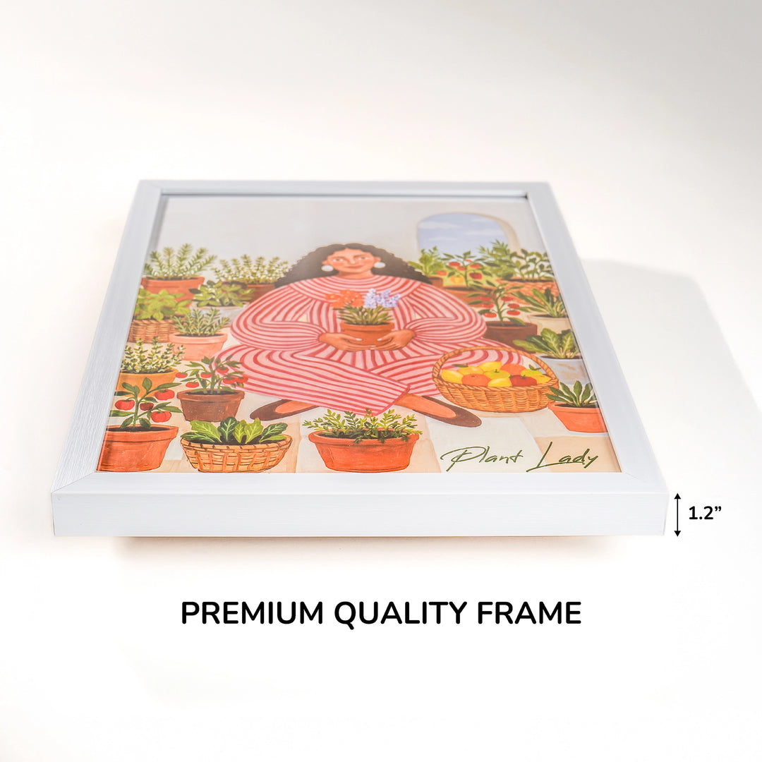 Side profile view of framed print showcasing premium quality frame depth, thickness, and crafted finish