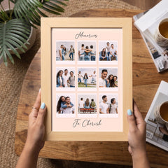 Wholesome Memories - Personalized collage Frame | A4 Light Brown