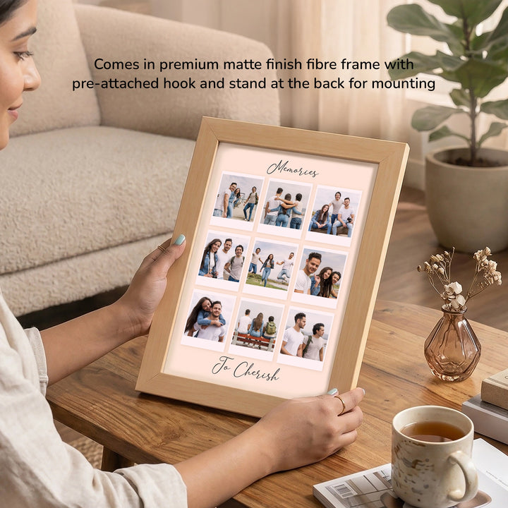 Wholesome Memories - Personalized collage Frame | A4 Light Brown