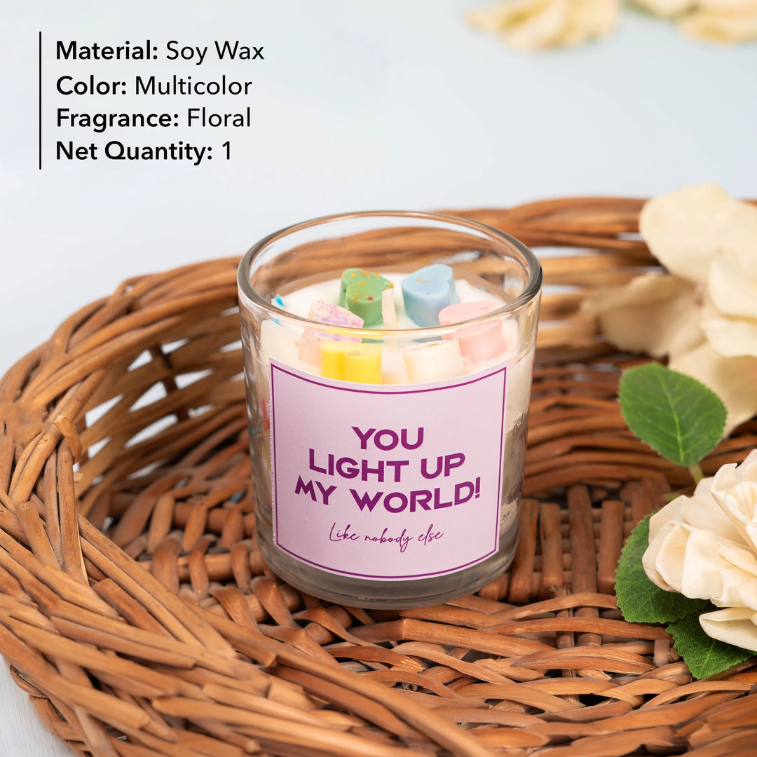 You Light Up My World Candle