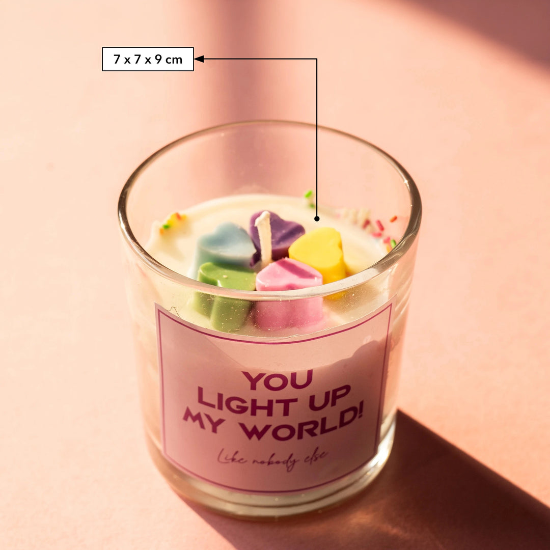 You Light Up My World Candle