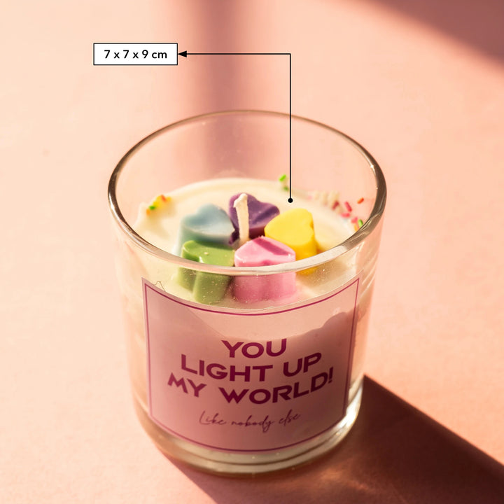 You Light Up My World Candle