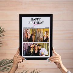 Celebrating You – Personalised Birthday Photo Frame (A4 Black)