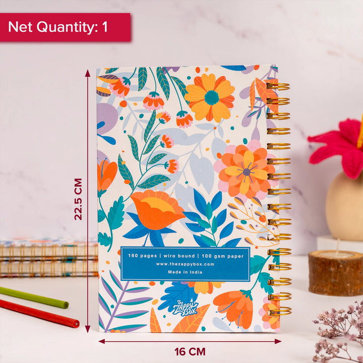 A5 Floral Spiral Hardbound Planner