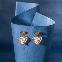 Ivory Hearts Earrings