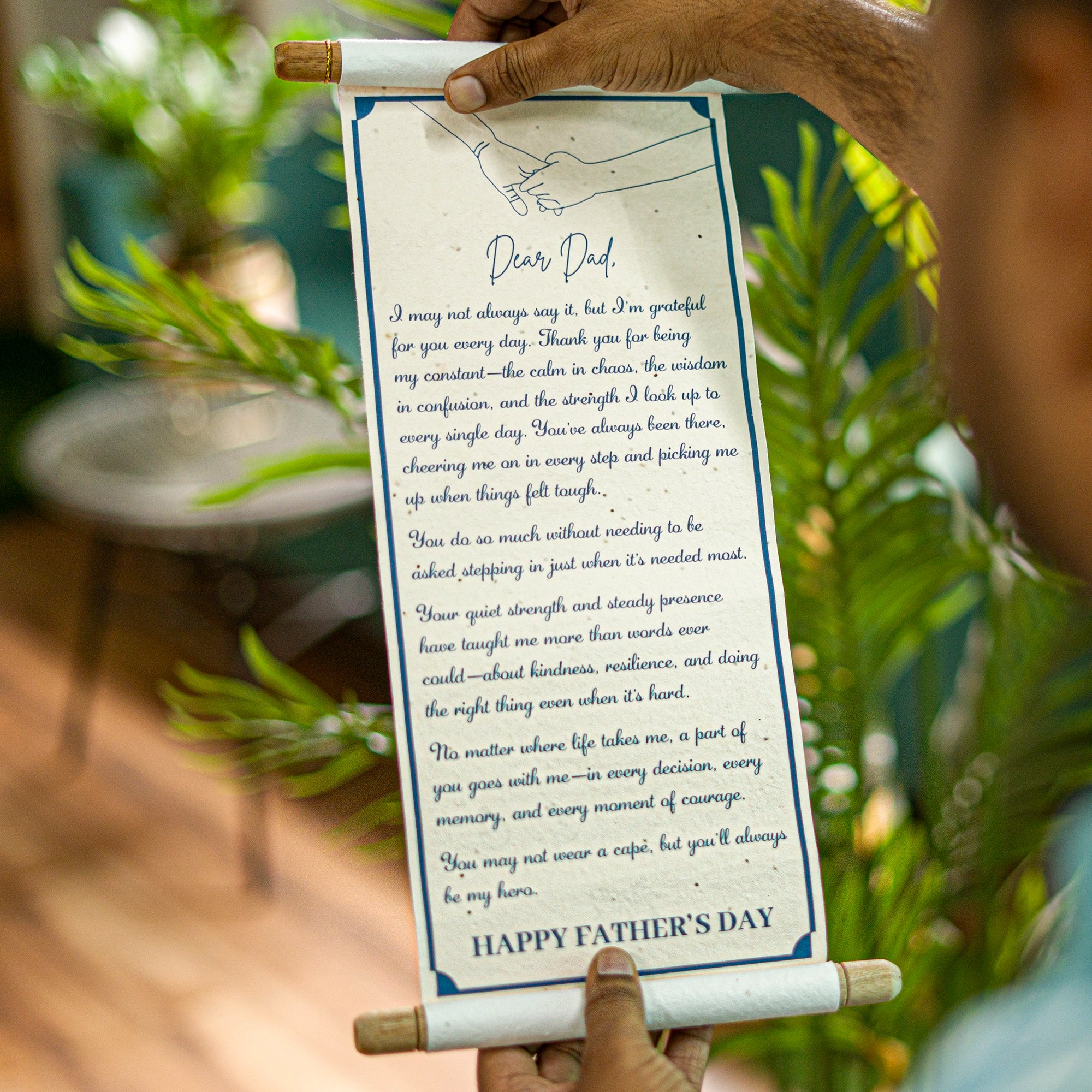 Plantable Letter Scroll - Touching Letter to Dad | The Zappy Box