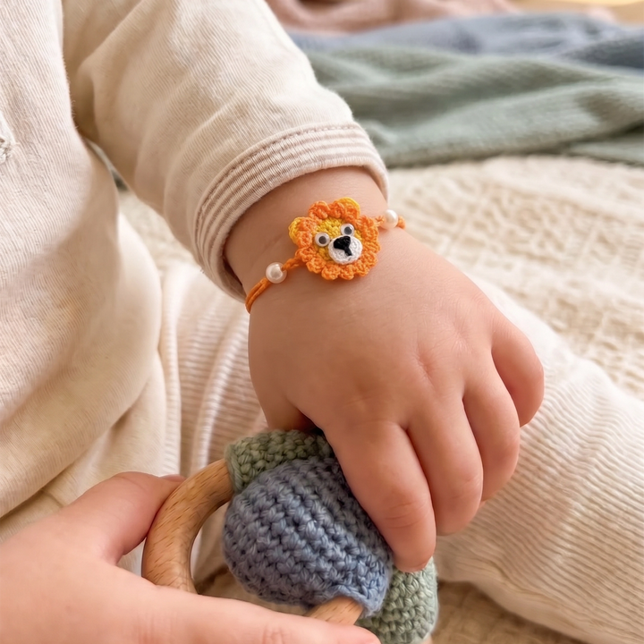Crochet Lion Rakhi For Kids