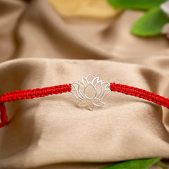 Lotus 925 Silver Rakhi - Silver Rakhi for Brother