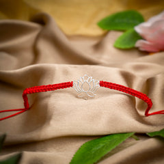 Lotus 925 Silver Rakhi