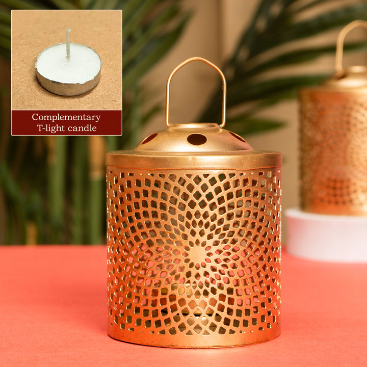 Metal T-Light Candle Lantern
