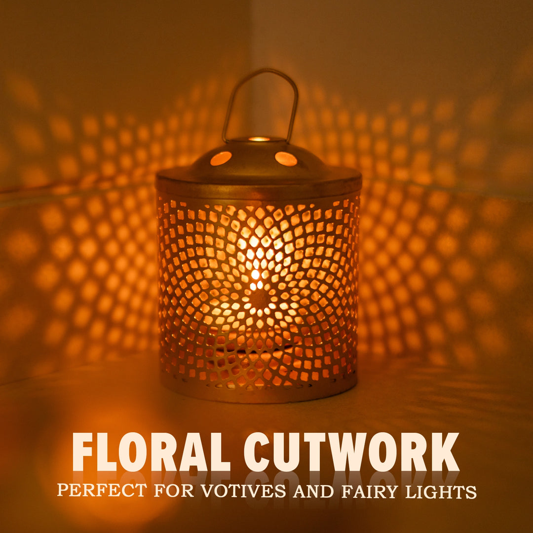 Metal T-Light Candle Lantern