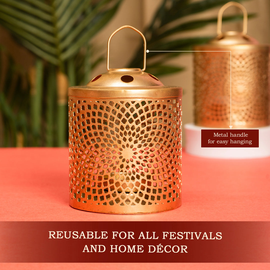 Metal T-Light Candle Lantern