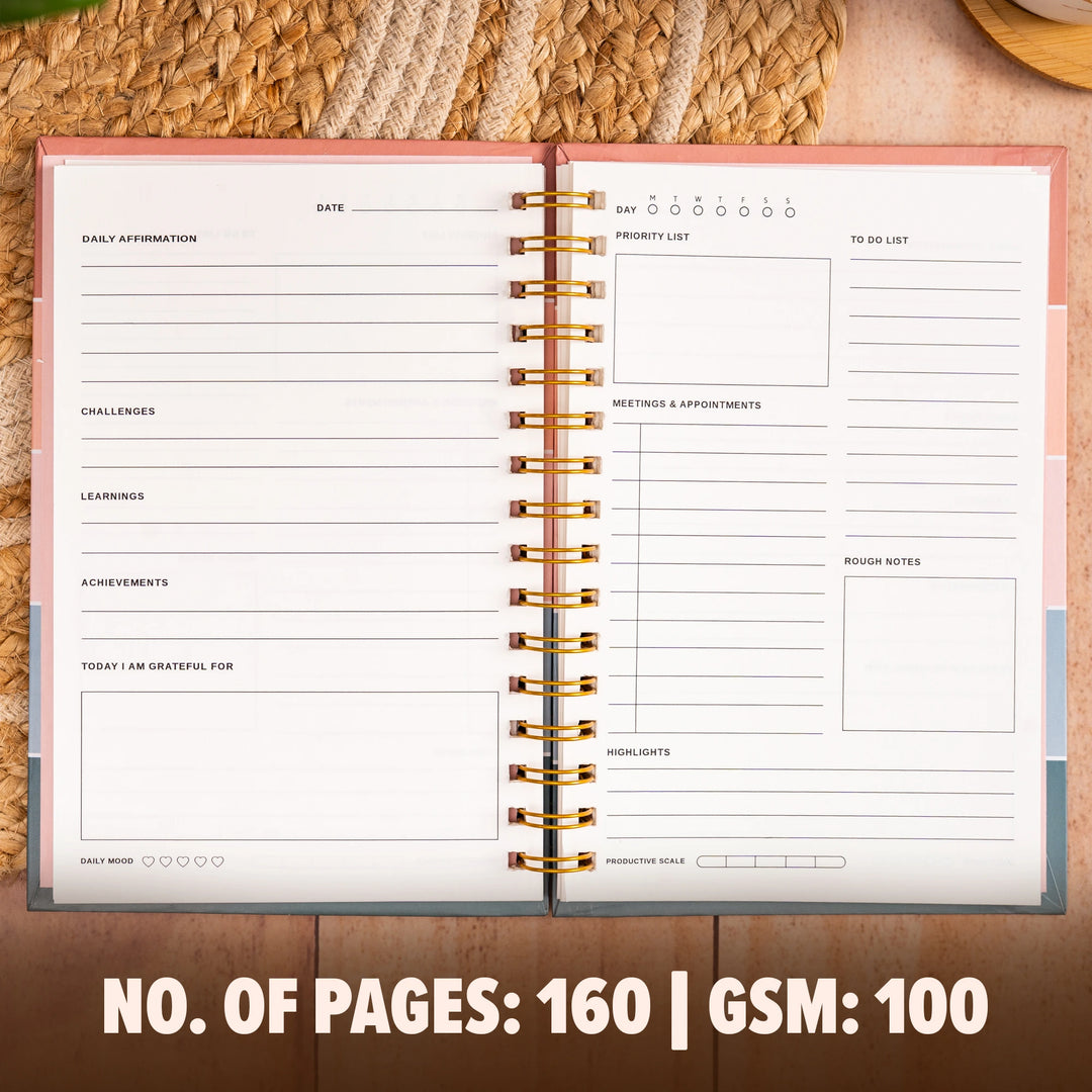 A5 Pastel Daily Spiral Hardbound Planner
