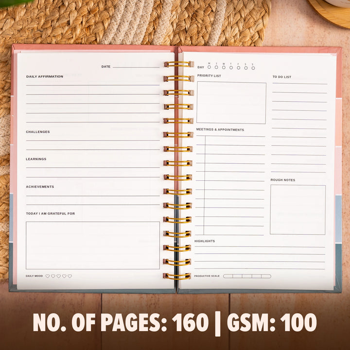 A5 Pastel Daily Spiral Hardbound Planner