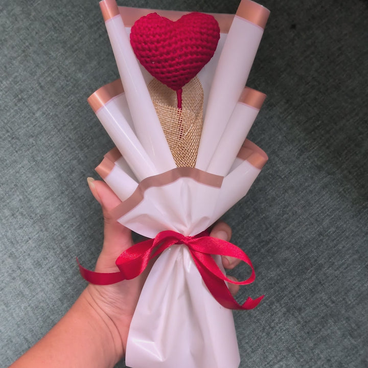 Crochet Heart Bouquet