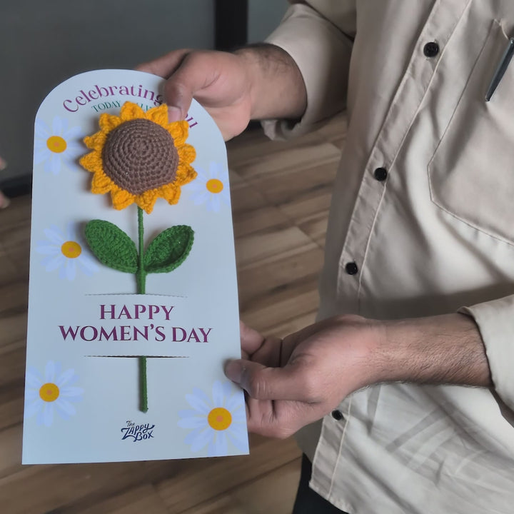 Crochet Sunflower Card