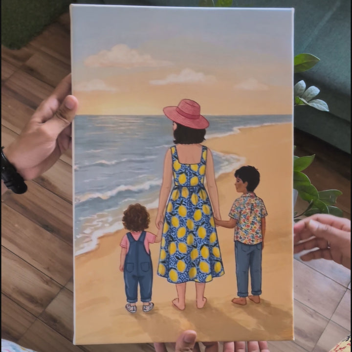 Mom By The Beachside | Canvas Frame