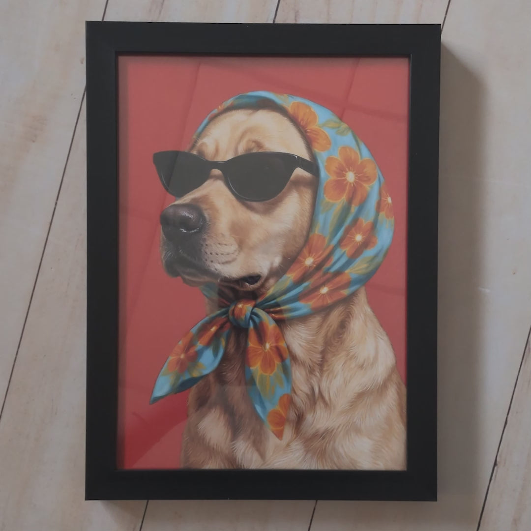 Sunglasses & Scarves Glamorous Dog | Wall Art