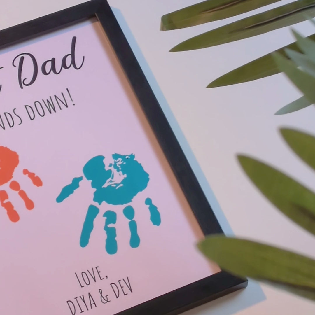 Best Dad Hands Down | Personalized Name Frame for Dad