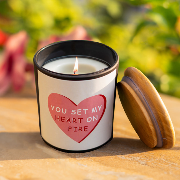 Heart On Fire Candle