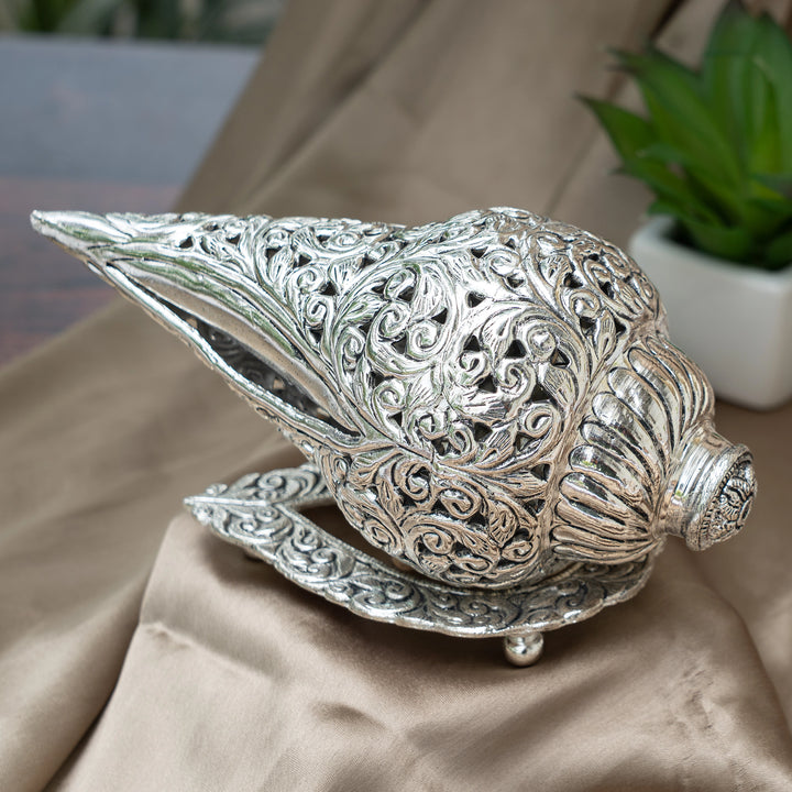 Carved Shankh With Stand