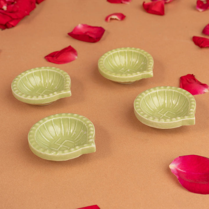 Svastika Ceramic Diya