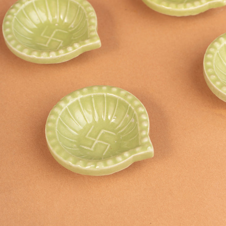 Svastika Ceramic Diya