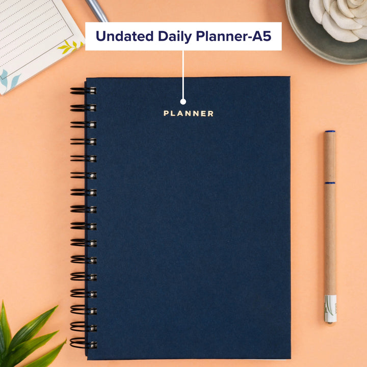 A5 Undated Daily Hardbound Planner