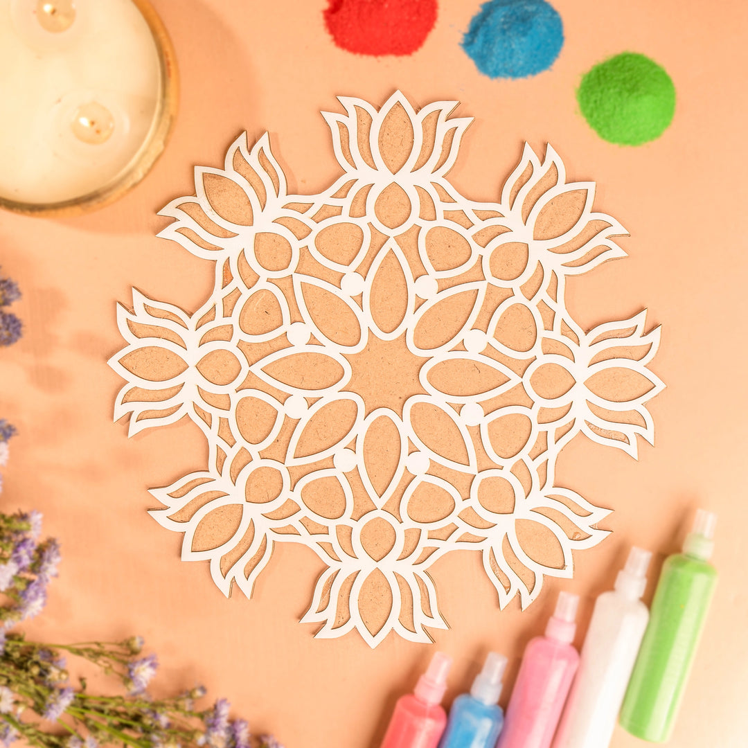 Props For Rangoli Festive Wooden Rangoli Stencil Kit - Festive Home Decor | The Zappy Box