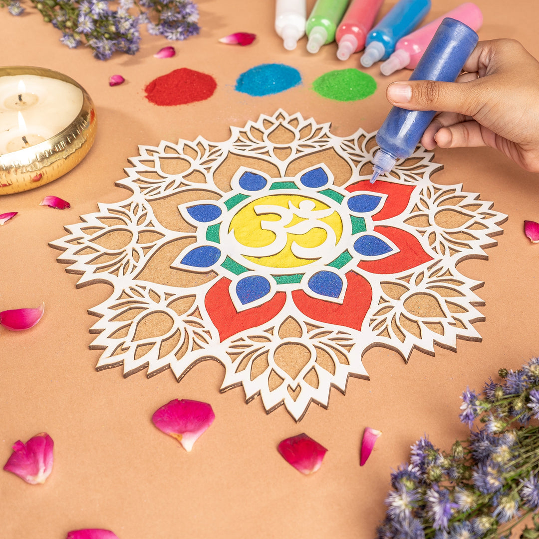Props For Rangoli Festive Wooden Rangoli Stencil Kit - Festive Home Decor | The Zappy Box
