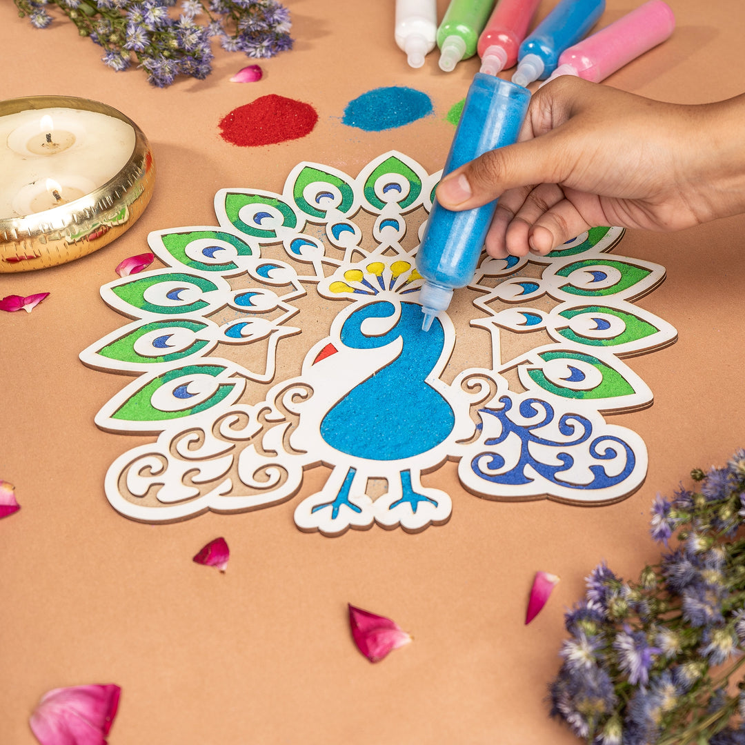 Props For Rangoli Festive Wooden Rangoli Stencil Kit - Festive Home Decor | The Zappy Box
