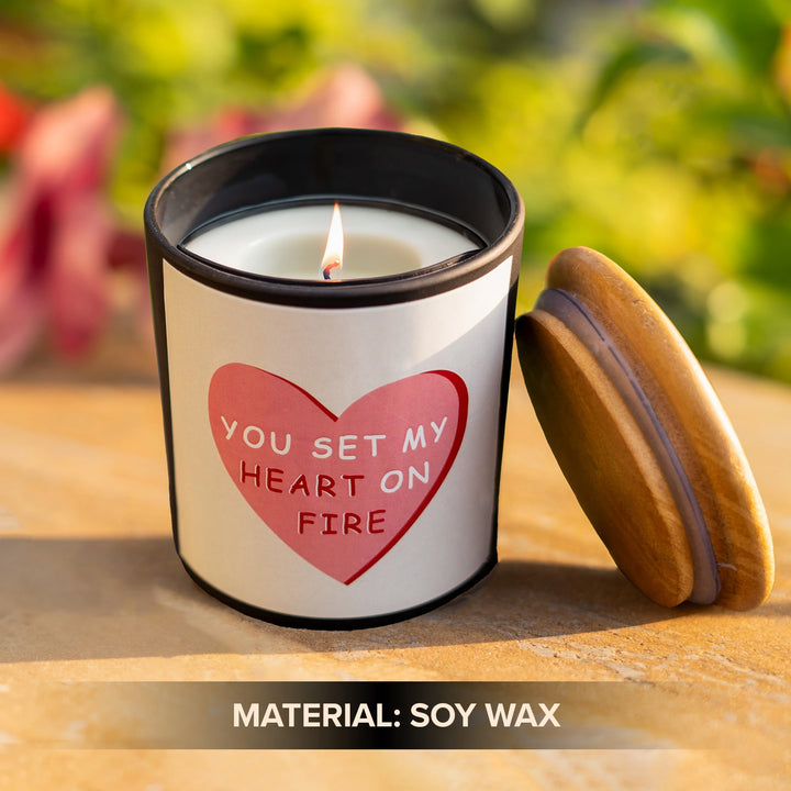 Heart On Fire Candle