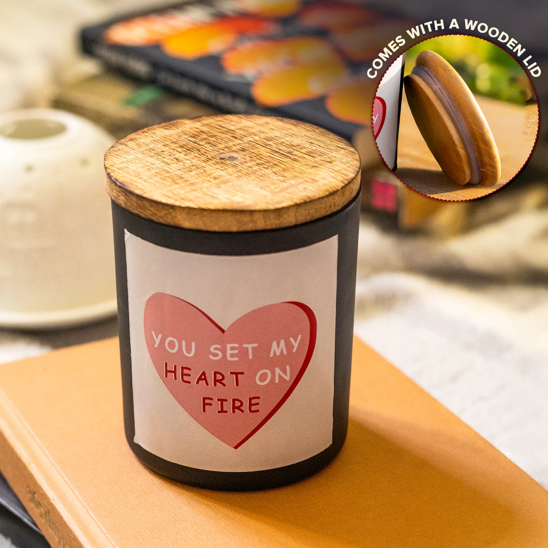 Heart On Fire Candle