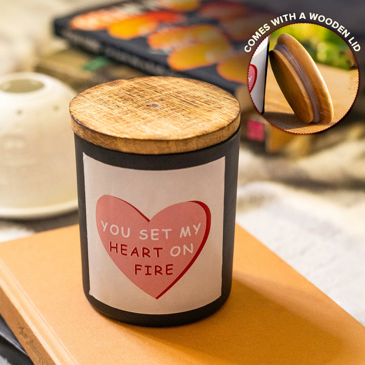 Heart On Fire Candle
