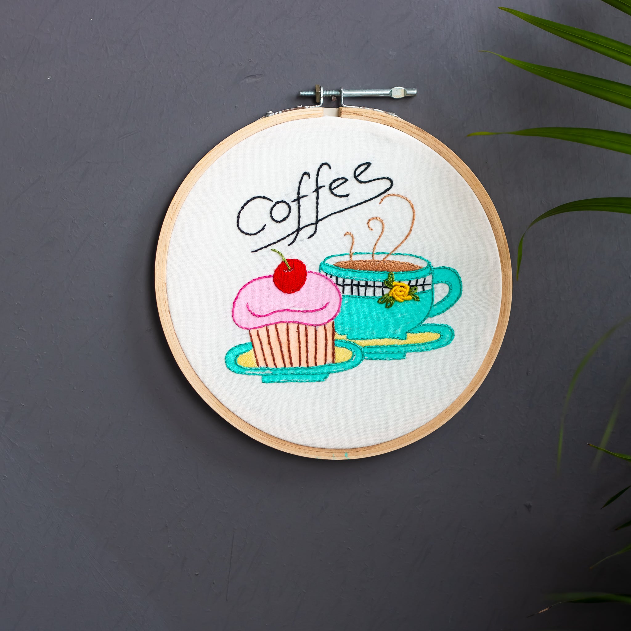 Coffee Embroidered Hoop