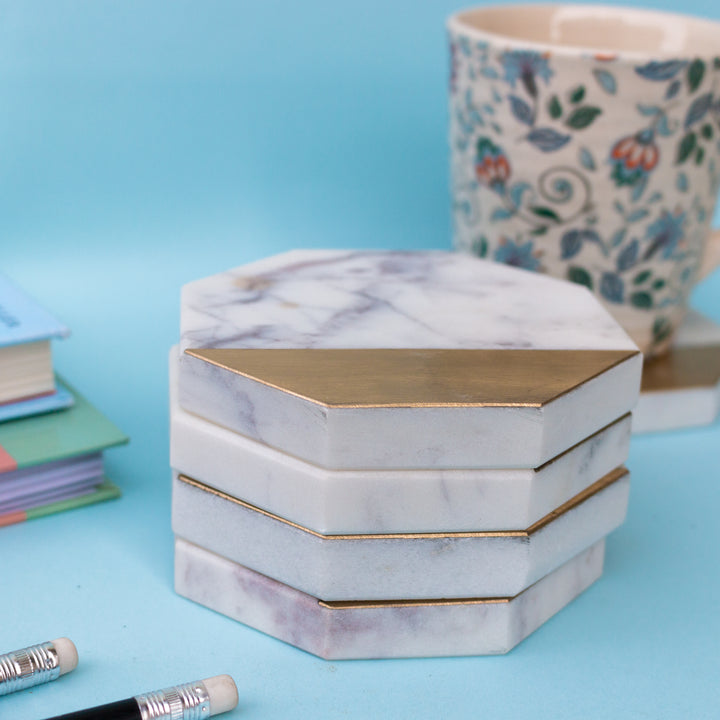 Marble & Brass Coasters
