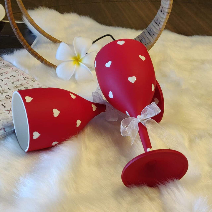 White Heart Wine Glasses